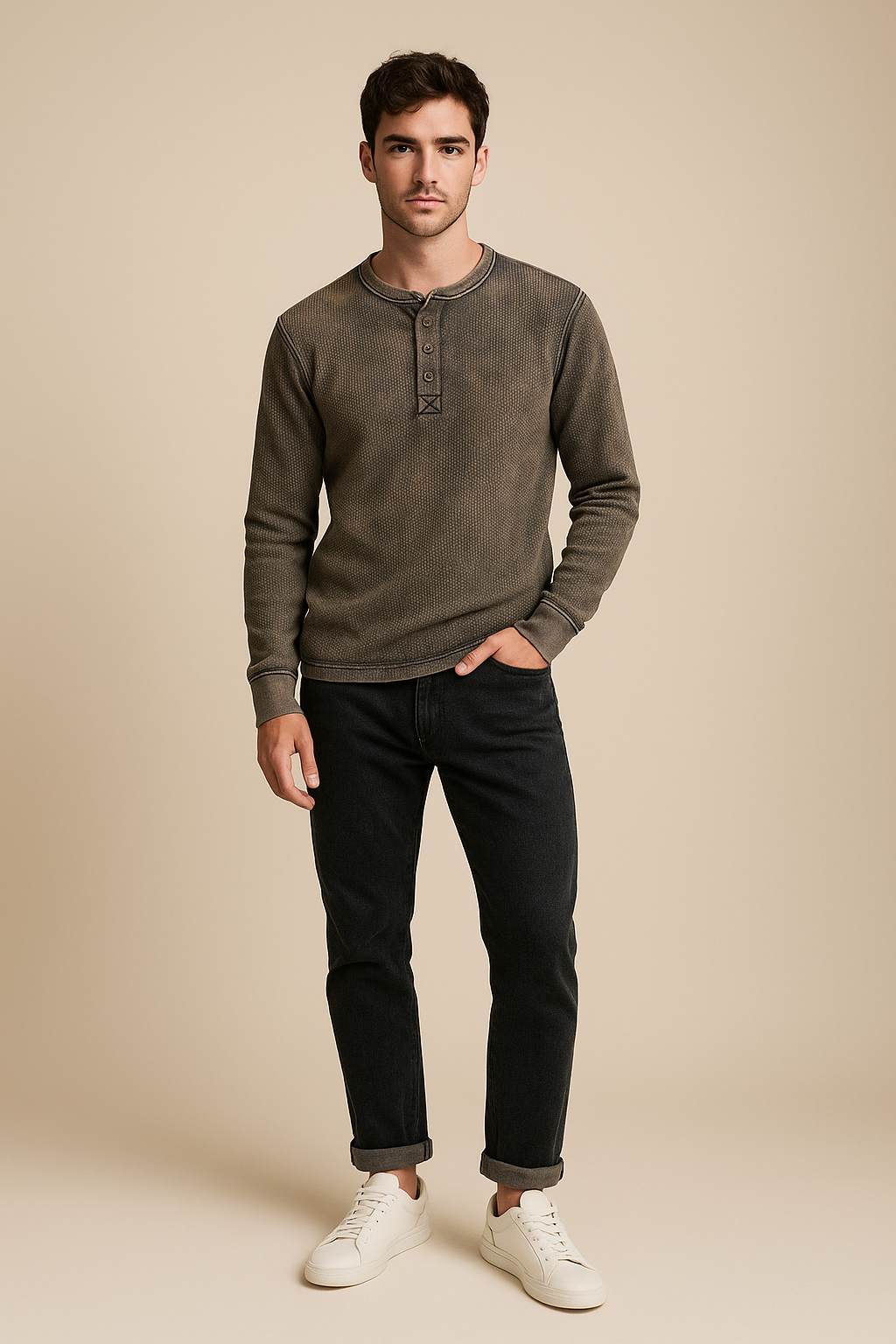 GRIME DYED HENLEY