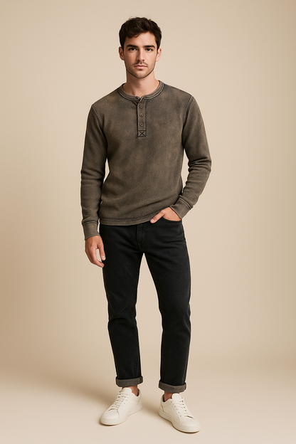 GRIME DYED HENLEY
